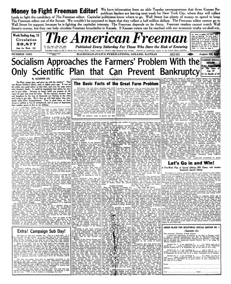 The American Freeman - Number 1865, August 29, 1931